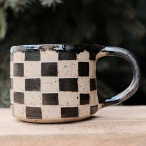 Szachownica czarna + metaliczny brąz